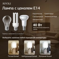 Настольная лампа Rivoli May 7548-503 1 х Е14 40 Вт керамика серая с абажуром | Настольные лампы Rivoli