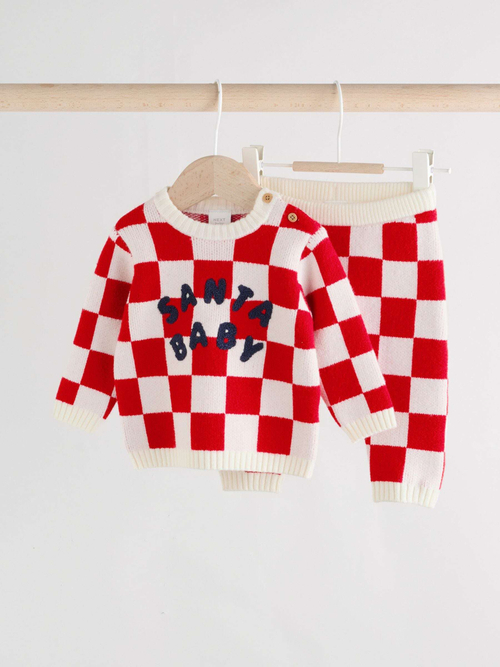 Джемпер и легинсы в комплекте для малышей Next G01-027, Красный, Молочный