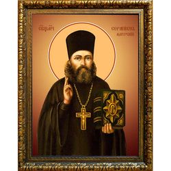 Серапион (Черных) Амурский, священномученик. Икона на холсте.