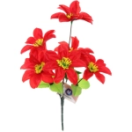 Цветы искусственные 30см «Цветочная фантазия» 6 цветков красный