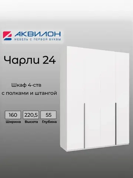 Шкаф для одежды Чарли №24 160см; цвет белое сияние