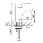 Смеситель для раковины Oute T16 T1601