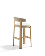 Барный стул Granite из бежевой синели и ясеня с натуральной отделкой 75 см