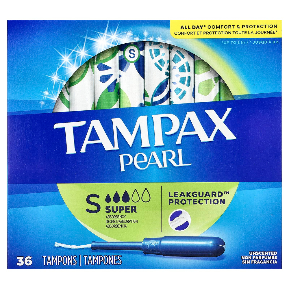 Tampax, Жемчуг, супер, без запаха`` 36 тампонов