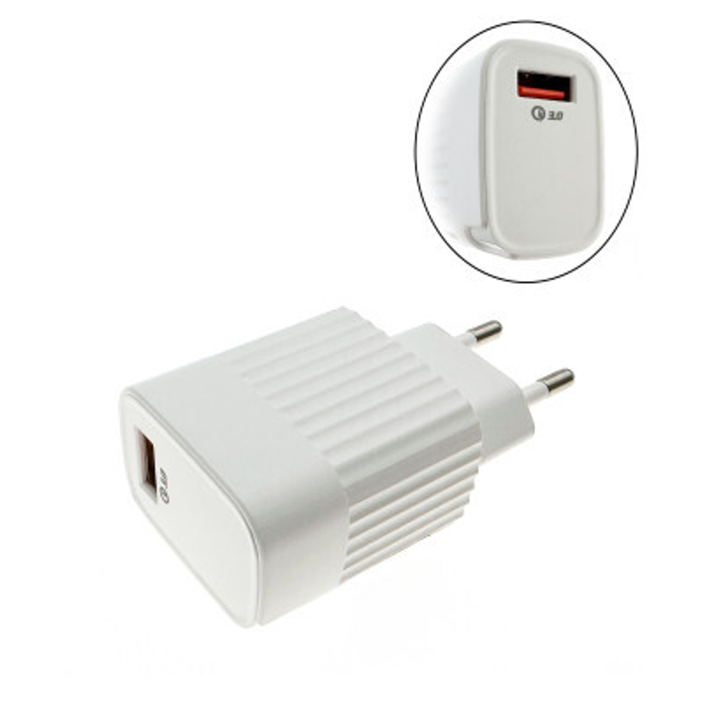 Сетевой адаптер питания LP XQ25 5V/3.1A 1USB QC3.0 18W White без упаковки