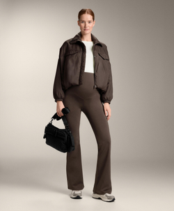 OYSHO Теплые расклешенные брюки для беременных, темно-коричневый