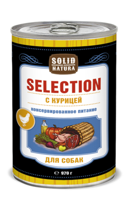 Solid Natura Selection Курица влажный корм для собак жестяная банка 970 г