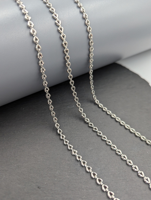 Цепь сердечки нержавеющая сталь, 50см