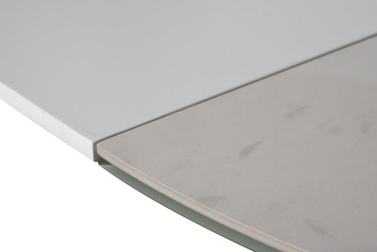 83MC-1907DT WH Стол обед.круг раскл.керам.бел. 170(120)*120*76см