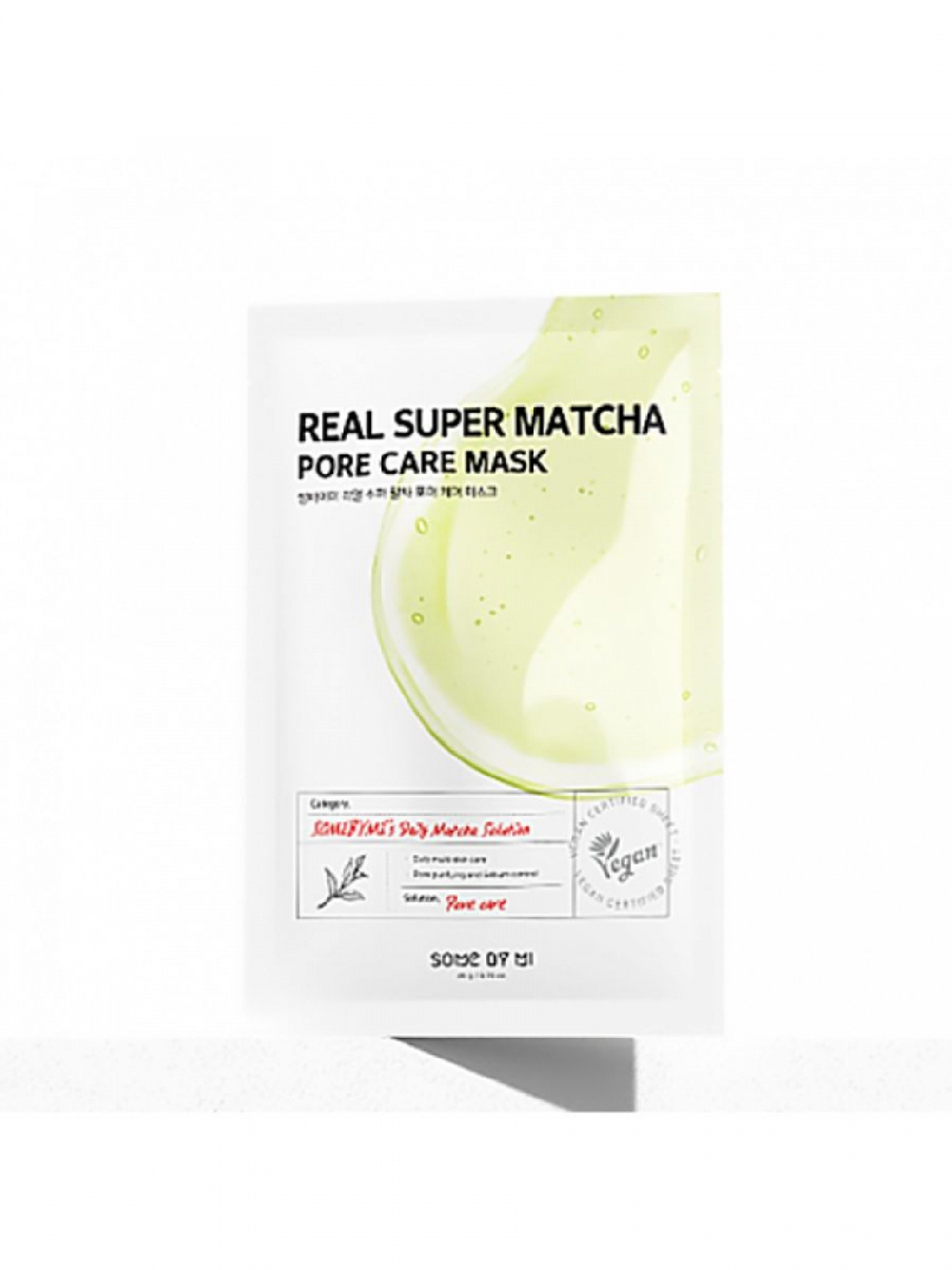 SOME BY MI REAL SUPER MATCHA PORE CARE MASK Очищающая тканевая маска для лица с экстрактом чая матча 20г