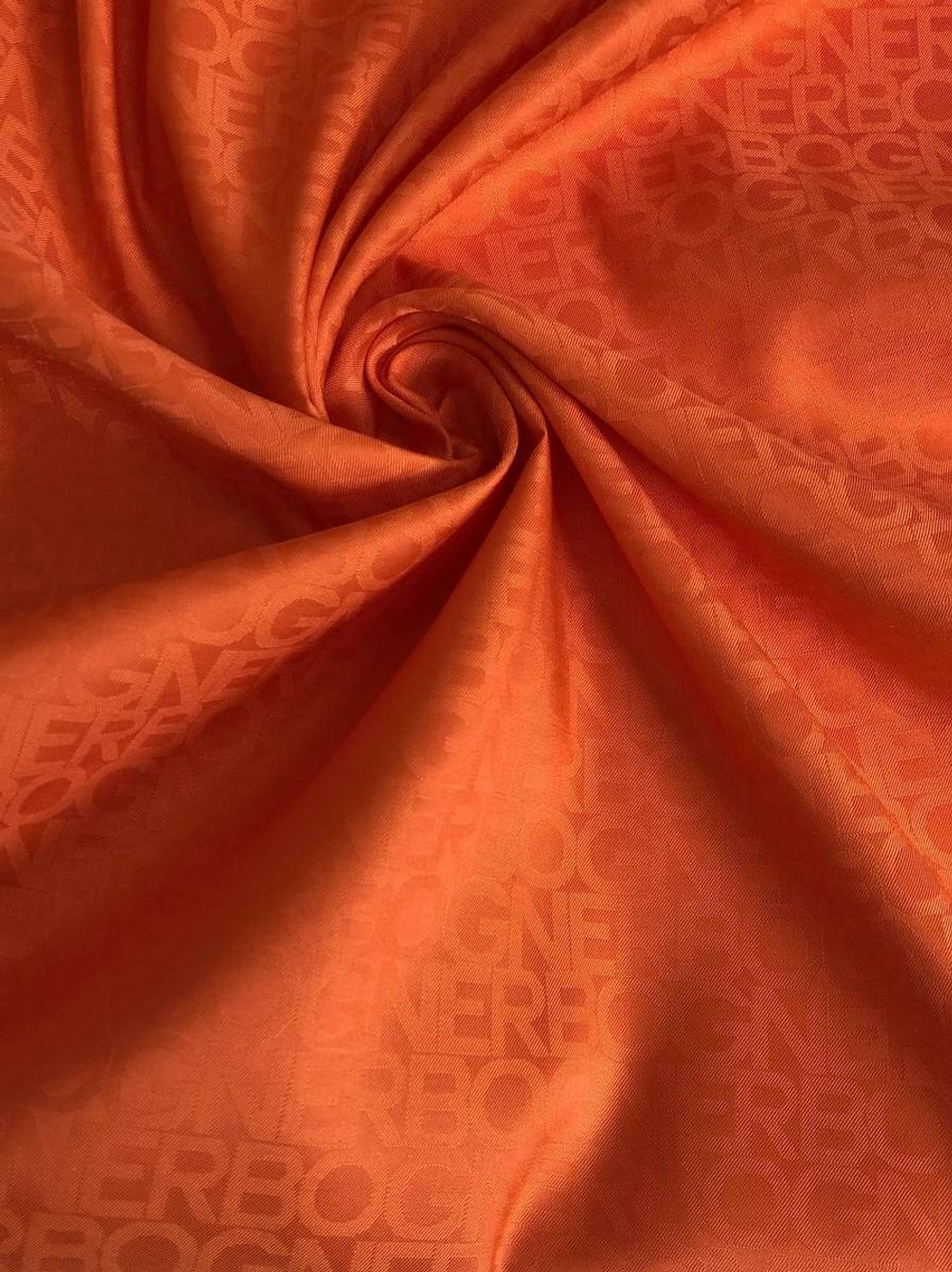 Подклад оранжевый, вискоза жаккард буквы маленькие