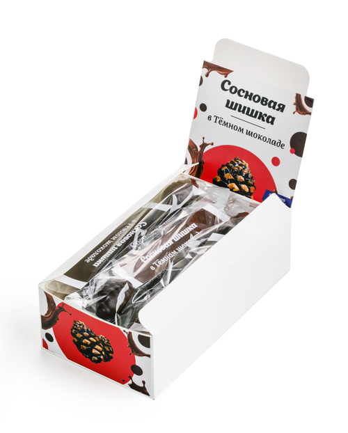 Сосновая шишка на палочке в Темном шоколаде / шоу-бокс / 187 гр / 15 шт / Солнечная Сибирь