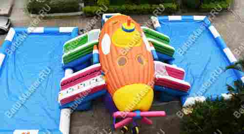 Надувной назменый аквапарк «Субмарина», 20*12*5 м