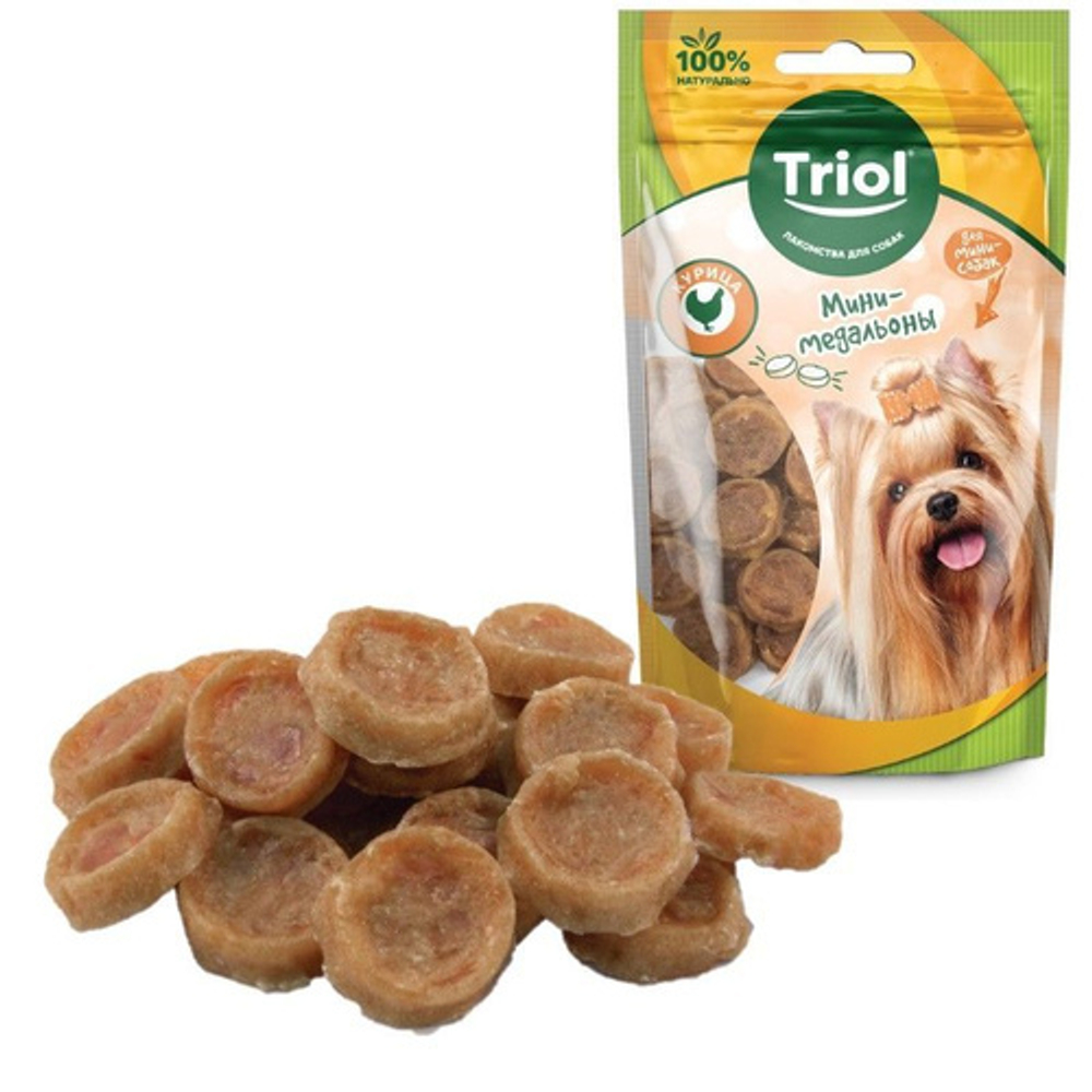 Лакомства для мини собак,Медальоны из курицы,50г