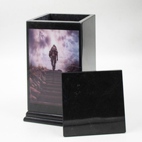 Урна для праха "Обелиск с декором" доломит Боец