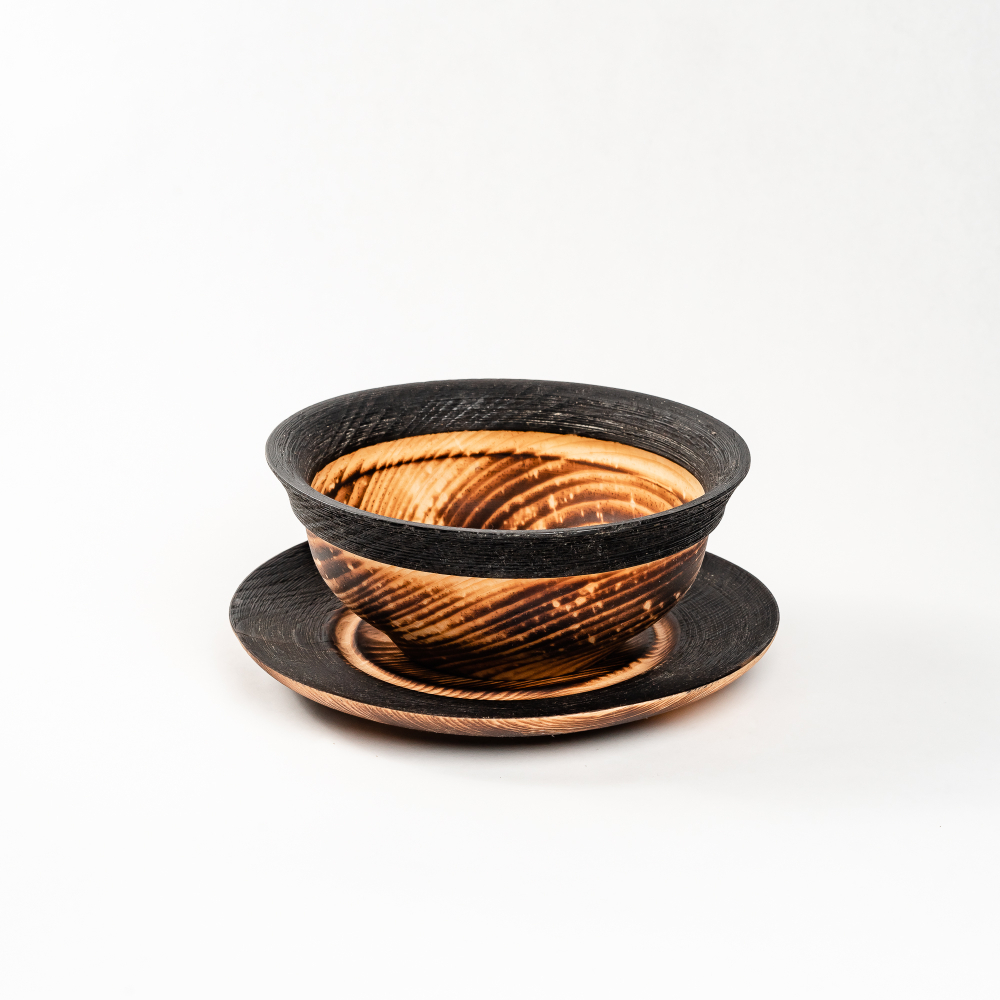 Набор деревянных тарелок из дерева сибирский кедр - 2 шт. TN76