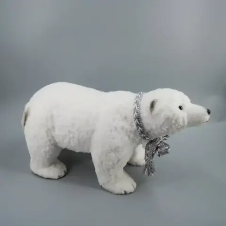 Декоративная фигура Медведь в шарфе 55*24*29 см., белый, пенопласт, Christmas DeLuxe (14315)