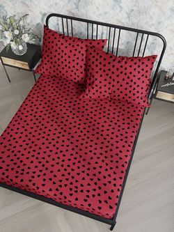 Постельное белье Сказка "Келли" 1,5-сп Наволочка 50х70 см 1 шт Простынь на резинке 90х200 см Пододеяльник 145х215 см, поплин