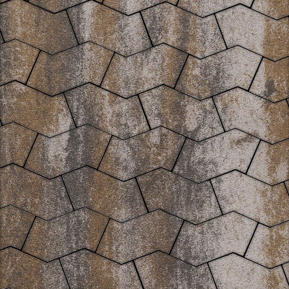 Тротуарная плитка S-ФОРМА - Листопад гладкий Песчаник