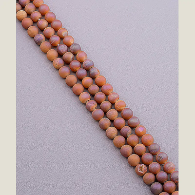 Нитка Агат 40 см. 8 мм. (Без замка) - Коричневая