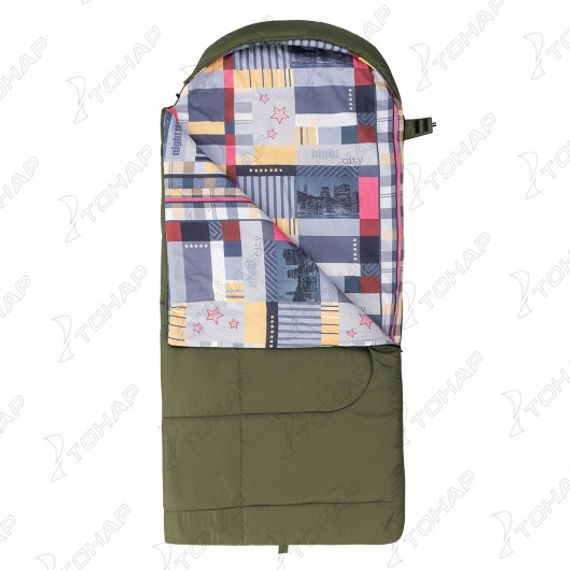 Спальный мешок TRAVEL Wide Plus 400 (220х106) Hollowfiber зелёный (N-SB-H400-220x106) NISUS