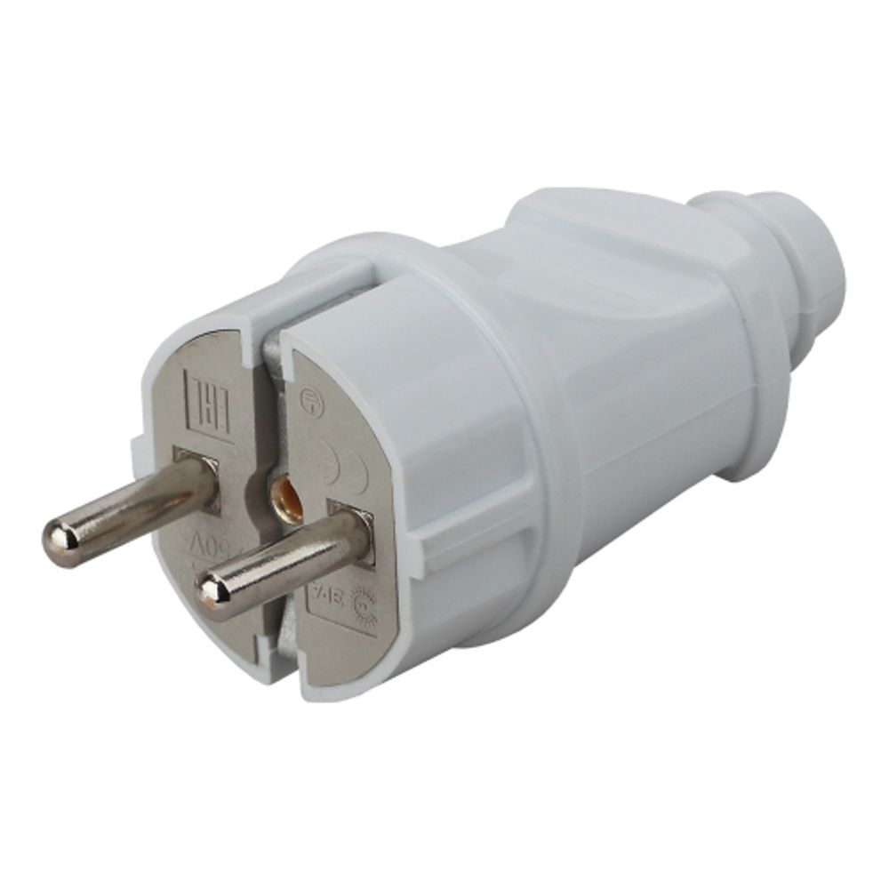 Вилка ЭРА Vx2-W с заземлением прямая 16A белая | Штепсельные вилки и розетки