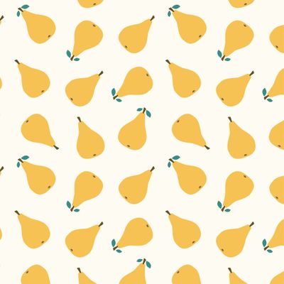 Желтые груши с листочками