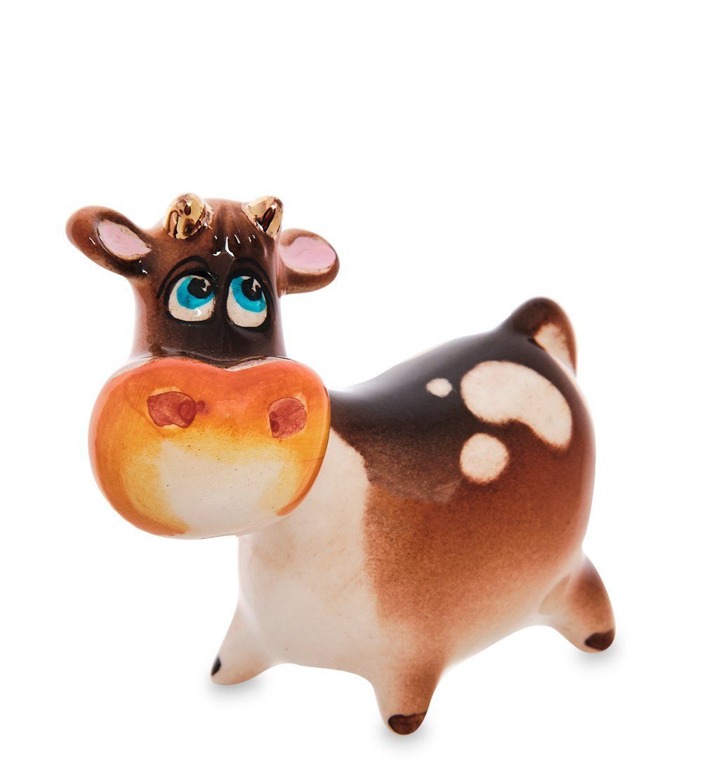 ГЛ- 665 Фигурка «Бычок» цв. золото (Гжельский фарфор)