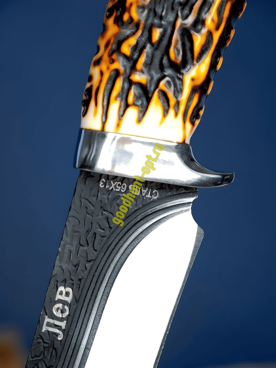 Тактический нож кованый туристический Кизлярский с ножнами Лев