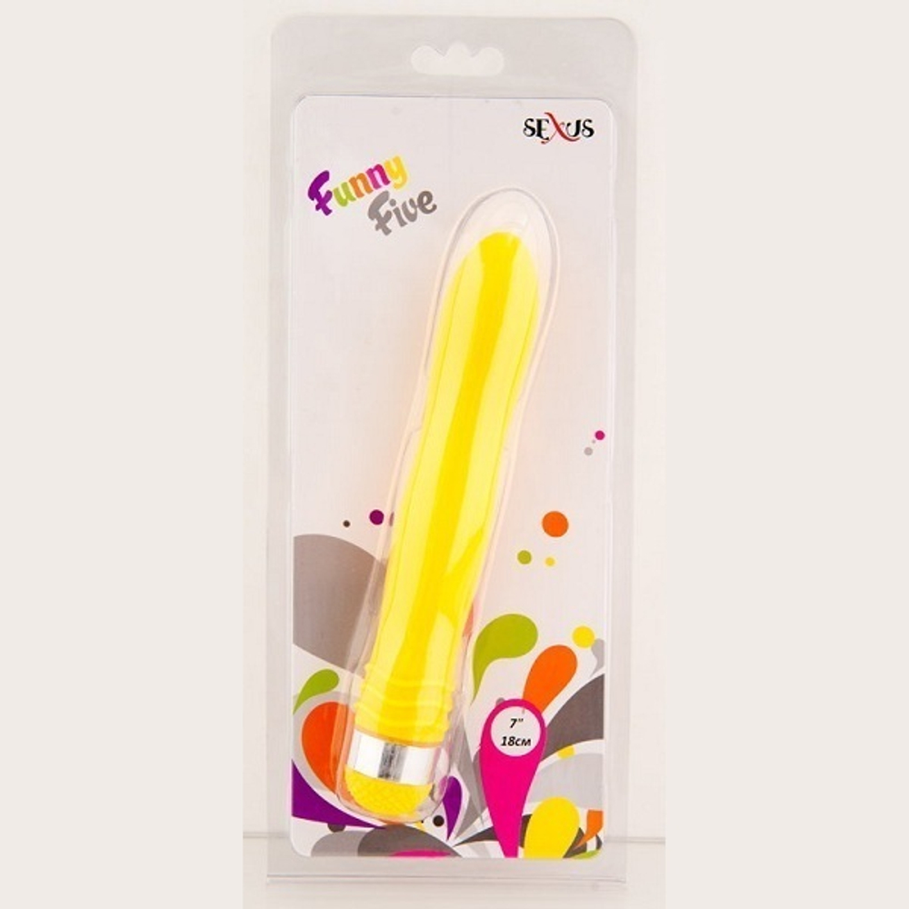 Желтый водонепроницаемый вибратор 18 см.