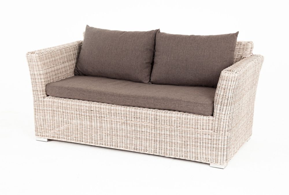 "Капучино" диван из искусственного ротанга двухместный, цвет бежевый