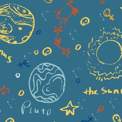 узор с множеством планет и звезд