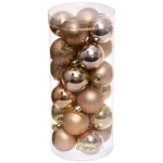 Новогодние шары 5 см (набор 24 шт) «Микс фактур», шампань
