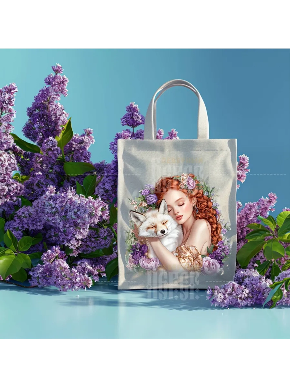 Термонаклейка на одежду, термопринт Девушка Лиса