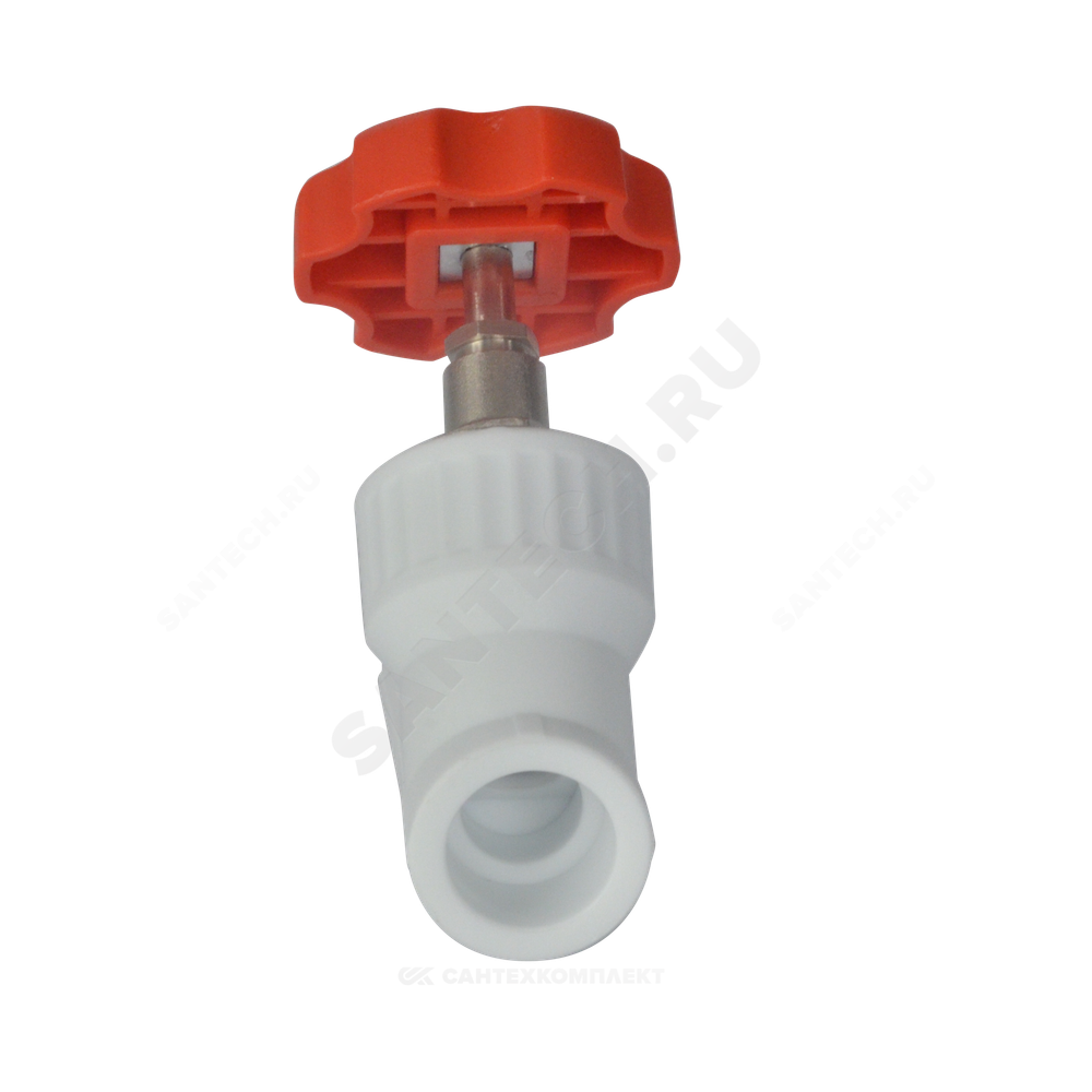 Клапан (вентиль) PP-R запорный белый Дн 25х45гр внутренняя пайка VALFEX 10174025