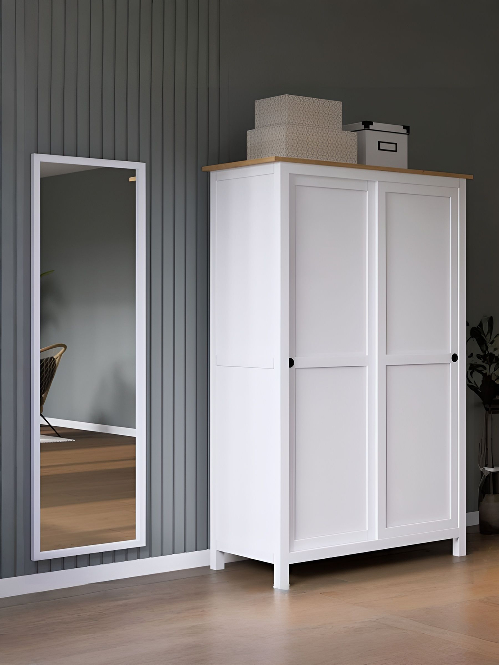 IKEA 120 / 197 / 59 / белый/коричневый 120 / Шкаф платяной - 1шт. Комплект крепежа и фурнитуры - 1шт. Сборочная инструкция - 1шт. / 56000 / белый / Шкаф КЫМОР / Раздвижные в стороны