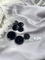 Пуговицы на прокол черно-синие (с синим ободком)