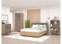 Шкаф Эго Шк-1 на ножках дуб крафт золотой / камень темный