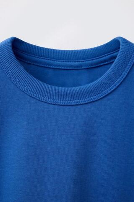 ZARA БАЗОВАЯ ФУТБОЛКА HEAVY WEIGHT, ЯРКО-СИНИЙ