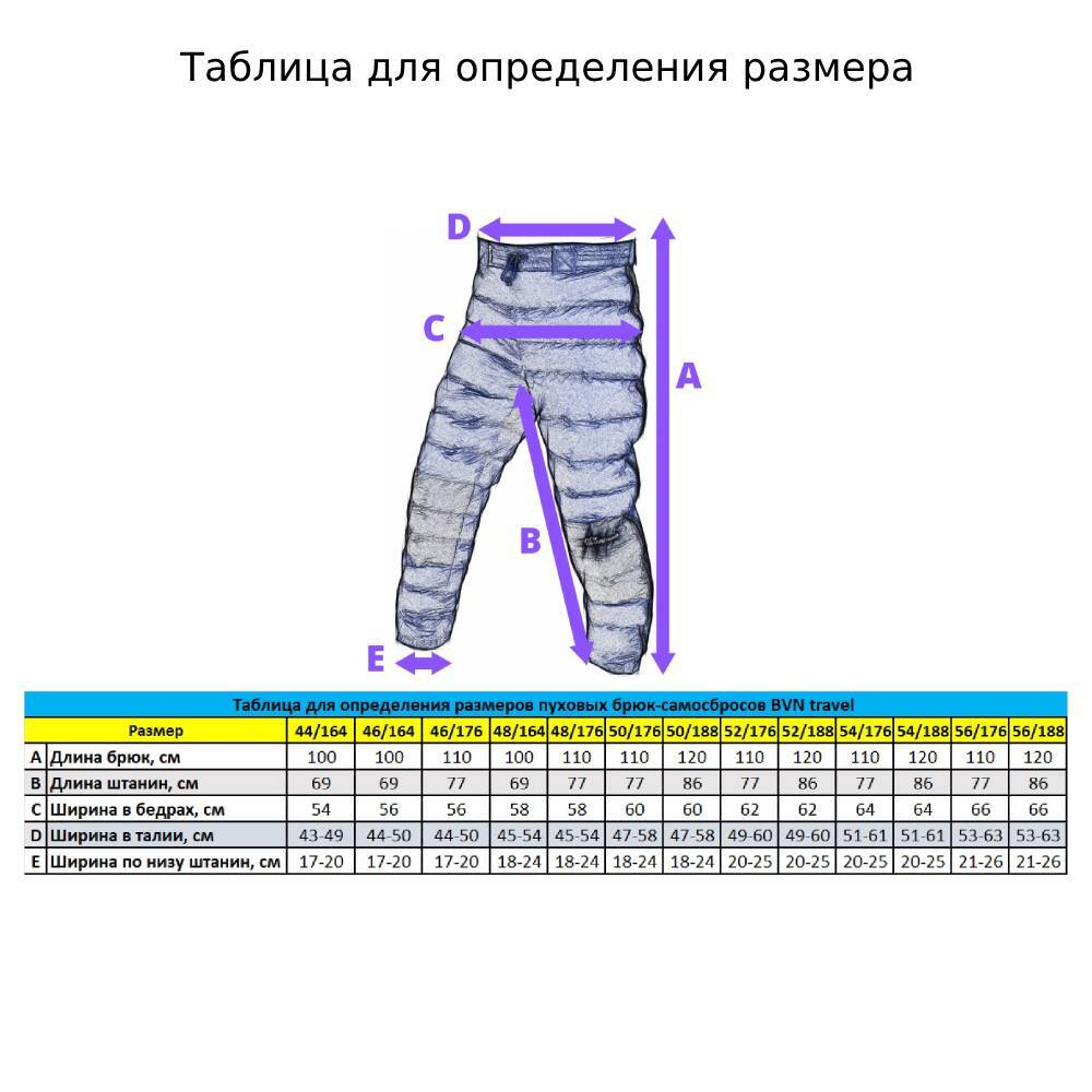 Брюки-самосбросы пуховые BVN Крокусы-2