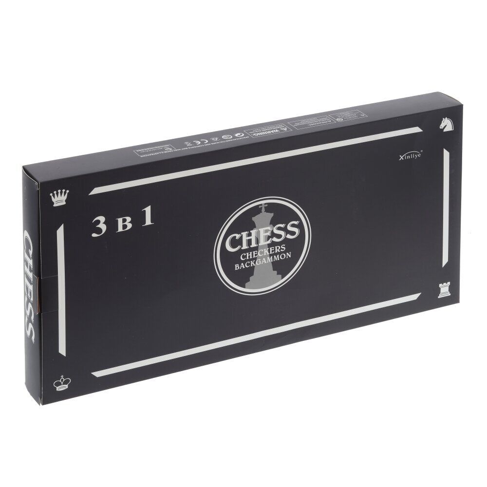 GAEM Игра настольная 3 в 1 (нарды, шахматы, шашки), L49 W24,5 H5 см