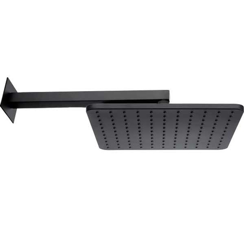 Bossini MatBlack верхний душ 280x280 мм с держателем 400 мм, цвет чёрный матовый