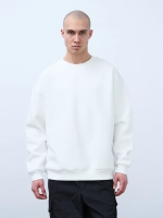Свитшот оверсайз, с начесом (белый)