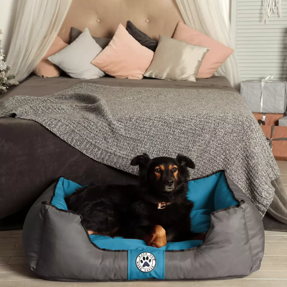 лежанка для собаки 90х65 см бирюзовая