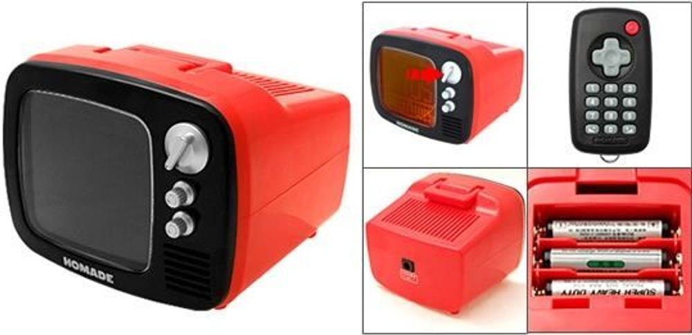 Будильник "Телевизор с пультом ДУ", желтый