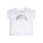 Футболка GUESS Белый/Термопринт: голографический логотип (Девочка)