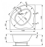 Акриловая ванна VAGNERPLAST PLEJADA 150x150