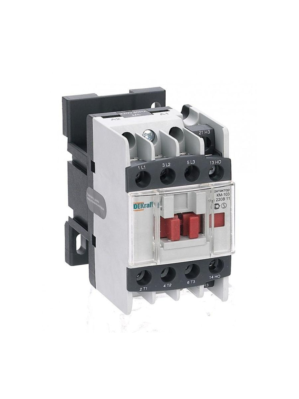 Контактор КМ-103 12А кат. 24В AC 1НО+1НЗ AC-3 DEKraft 22105DEK
