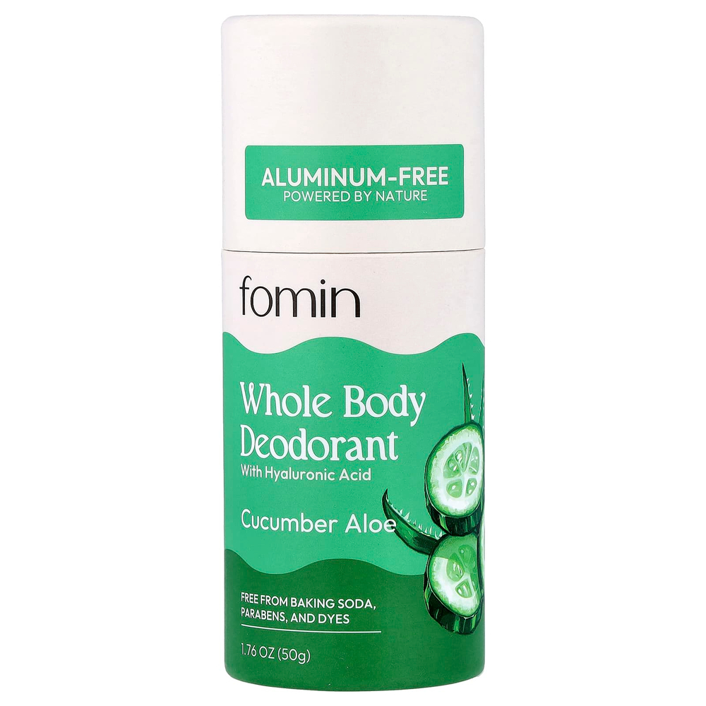 fomin, дезодорант для всего тела, без алюминия, огурец и алоэ, 50 г (1,76 унции)