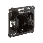 Розетка TV одиночная в стену, "Avanti", "Черный квадрат"